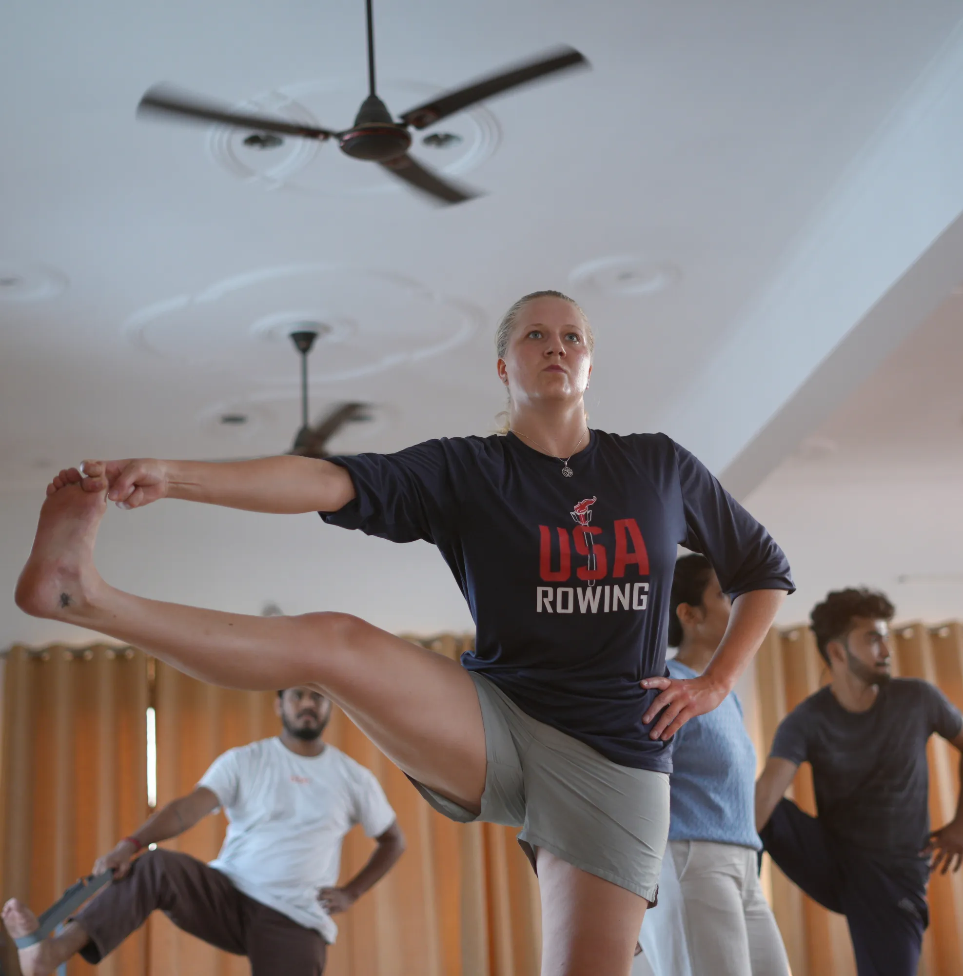 Yoga practice in Rishikesh
