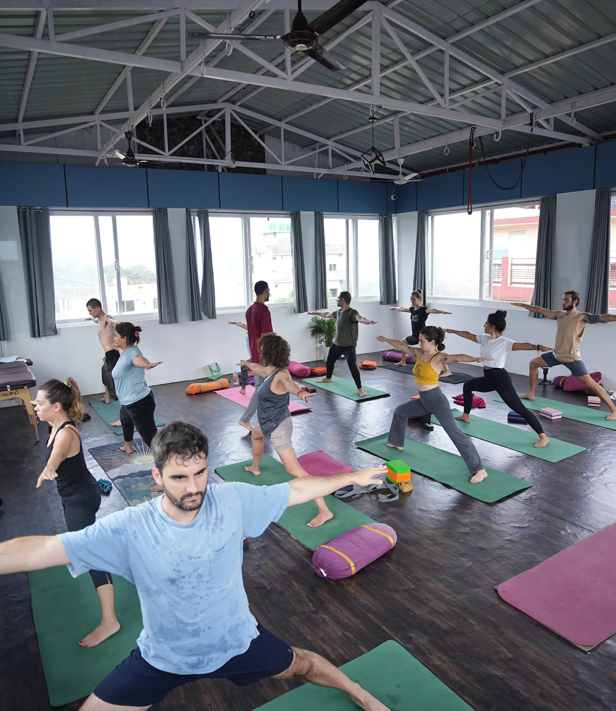 Yoga practice in Rishikesh
