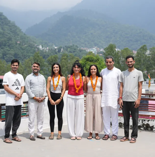 Yoga practice in Rishikesh