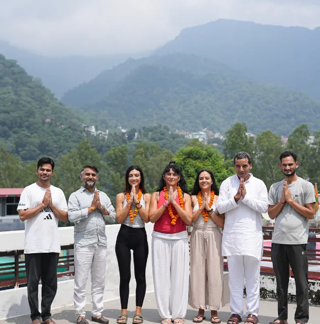 Yoga practice in Rishikesh