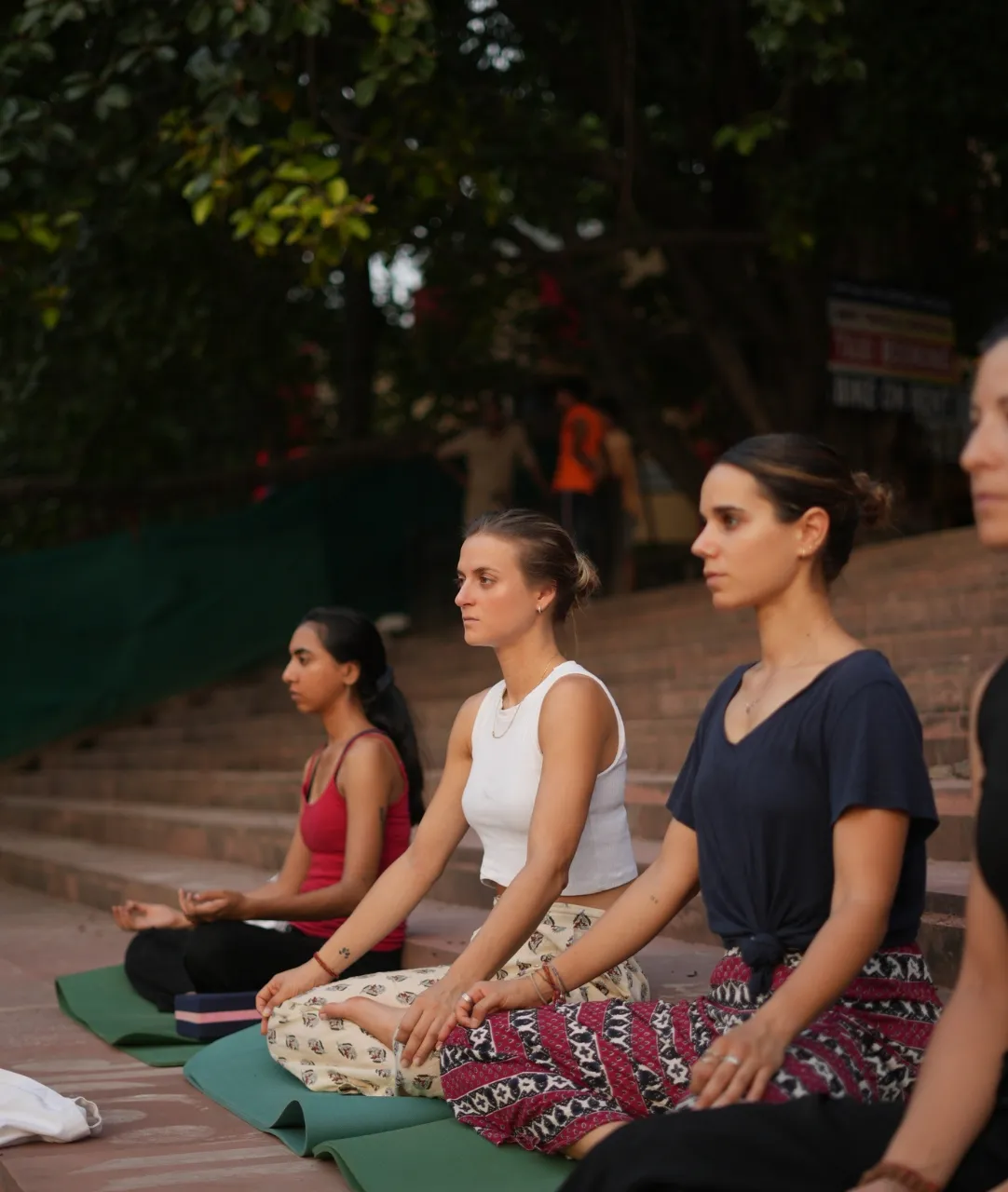 Yoga practice in Rishikesh